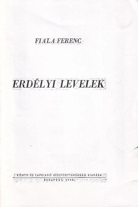 Erdélyi levelek - Oskola Antikvárium