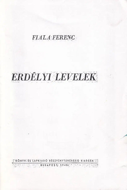 Erdélyi levelek - Oskola Antikvárium