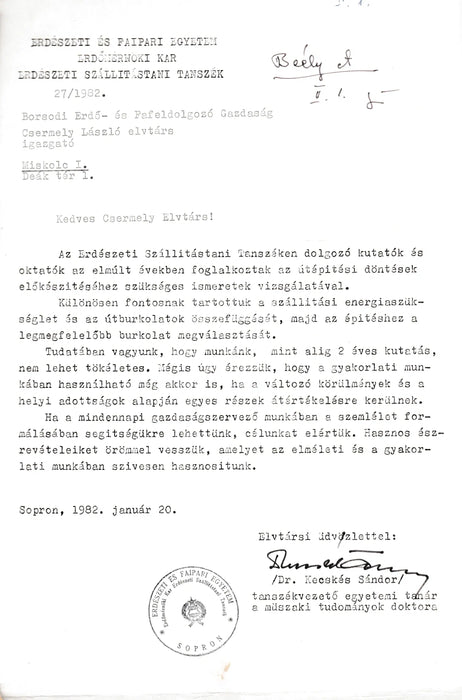 Erdészeti utak korszerű pályaszerkezeteinek energia - és költségvizsgálata - Oskola Antikvárium