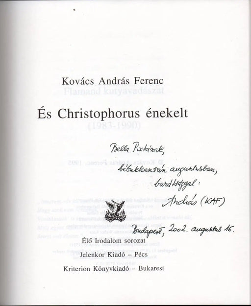 És Christophorus énekelt - Oskola Antikvárium