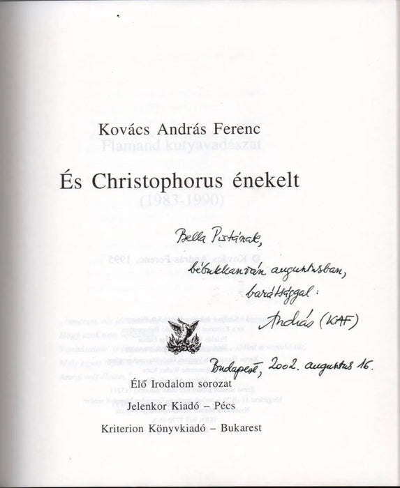 És Christophorus énekelt - Oskola Antikvárium