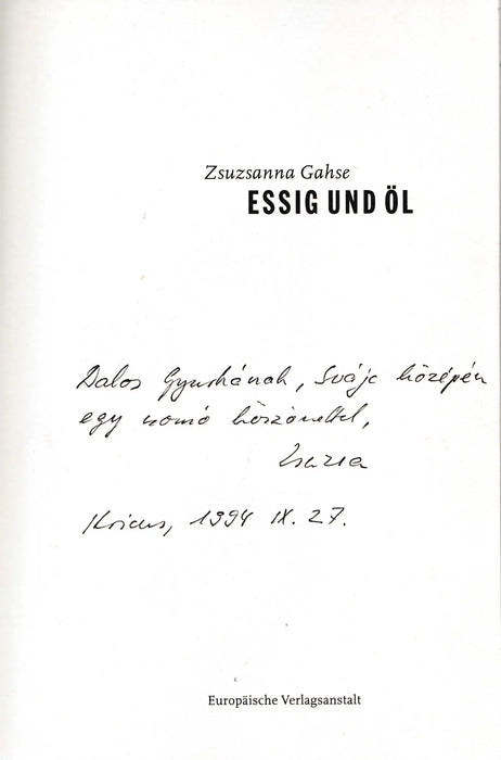 Essig und Öl - Oskola Antikvárium