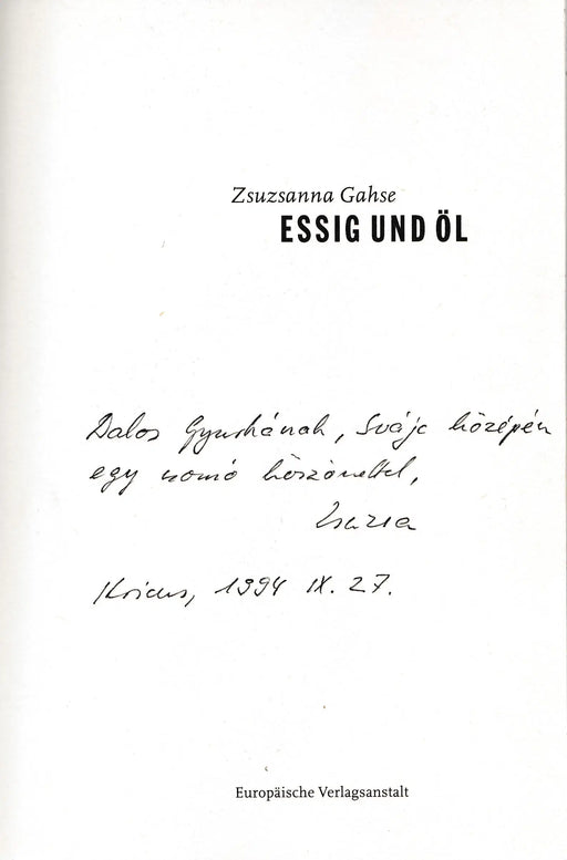Essig und Öl - Oskola Antikvárium