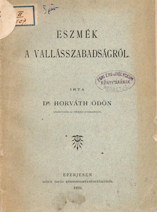 Eszmék a vallásszabadságról - Oskola Antikvárium