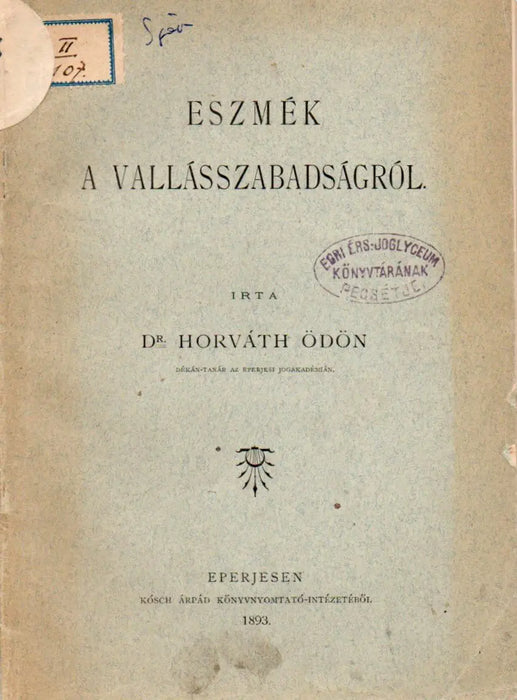 Eszmék a vallásszabadságról - Oskola Antikvárium