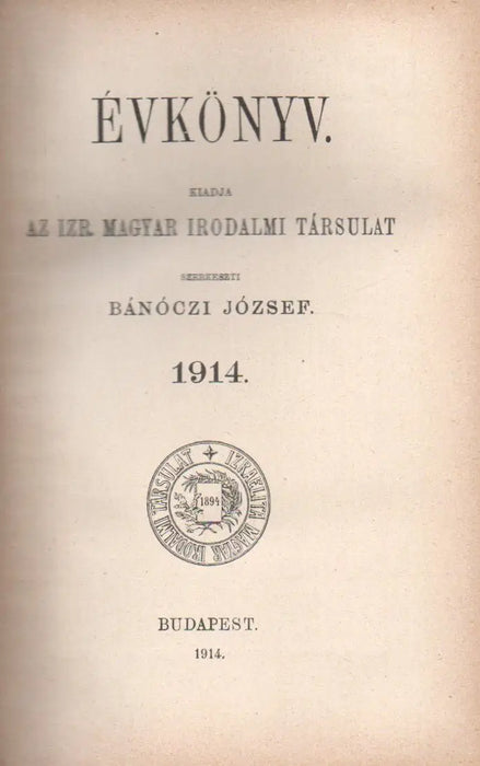 Évkönyv 1914 - Oskola Antikvárium