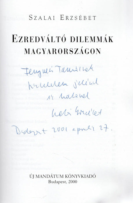 Ezredváltó dilemmák Magyarországon - Oskola Antikvárium