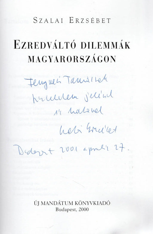 Ezredváltó dilemmák Magyarországon - Oskola Antikvárium