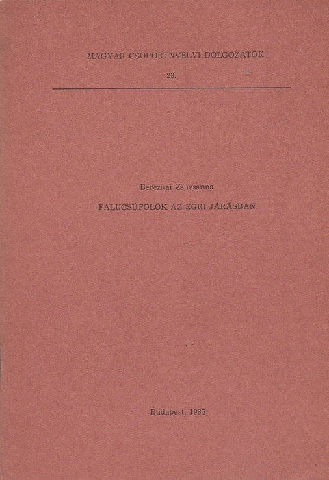 Falucsúfolók az egri járásban - Oskola Antikvárium