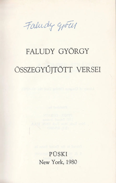 Faludy György összegyűjtött versei - Oskola Antikvárium