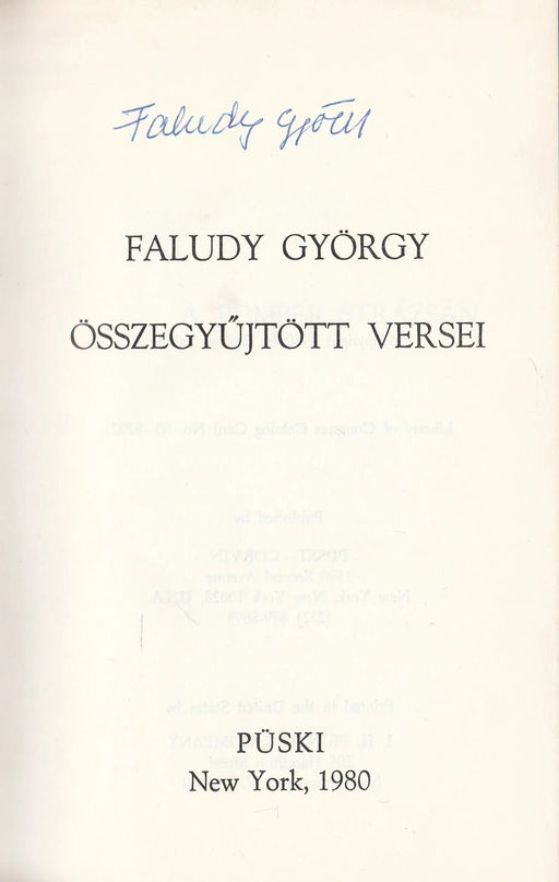 Faludy György összegyűjtött versei - Oskola Antikvárium