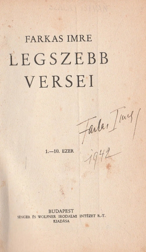 Farkas Imre legszebb versei - Oskola Antikvárium
