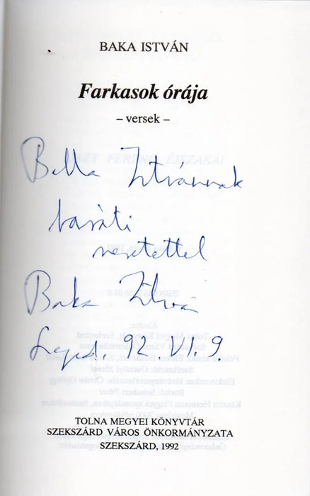 Farkasok órája - Oskola Antikvárium