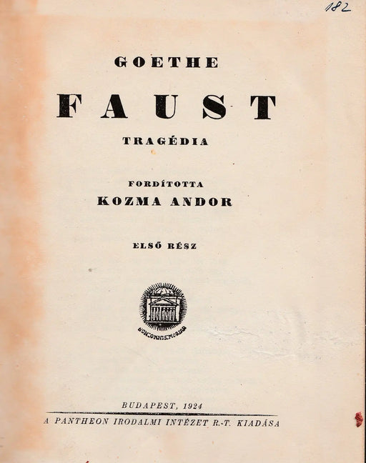 Faust - Oskola Antikvárium