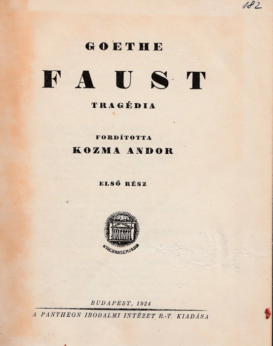 Faust - Oskola Antikvárium