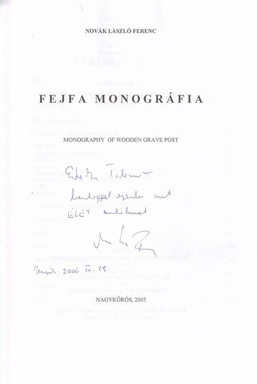 Fejfa monográfia - Oskola Antikvárium