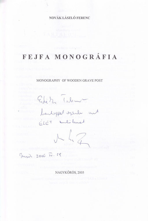Fejfa monográfia - Oskola Antikvárium