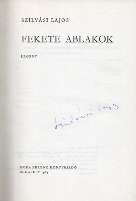 Fekete ablakok - Oskola Antikvárium