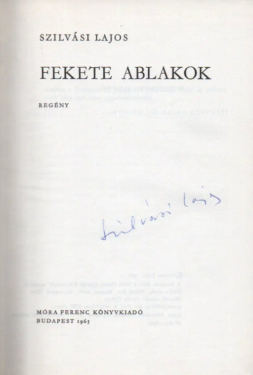 Fekete ablakok - Oskola Antikvárium