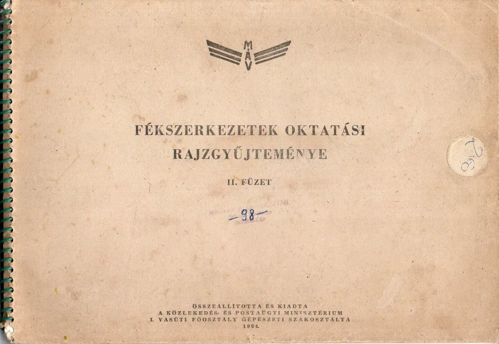 Fékszerkezetek oktatási rajzgyűjteménye II. füzet - Oskola Antikvárium