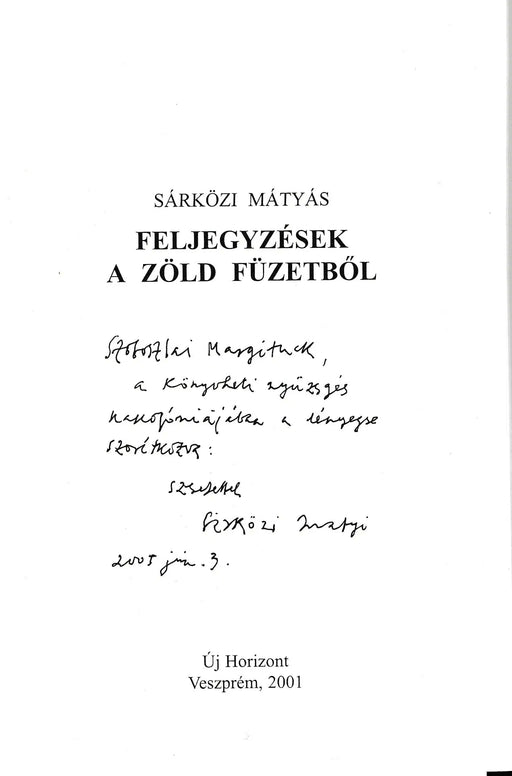 Feljegyzések a zöld füzetből - Oskola Antikvárium