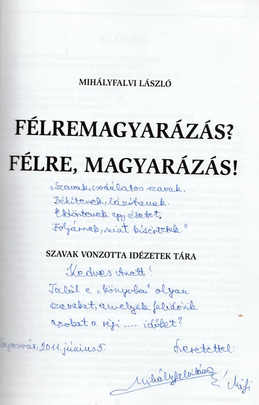 Félremagyarázás? Félre, magyarázás! - Oskola Antikvárium