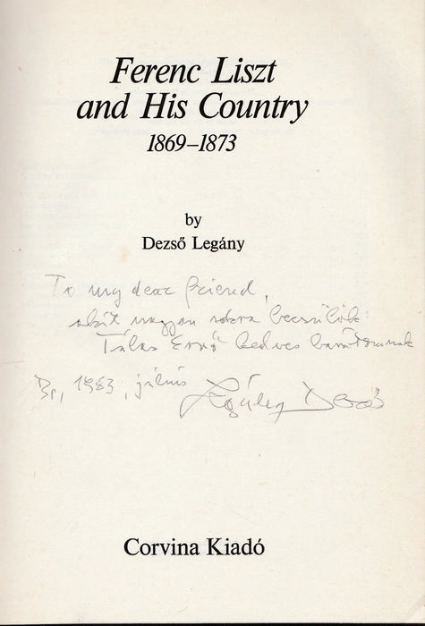 Ferenc Liszt and His Country - Oskola Antikvárium