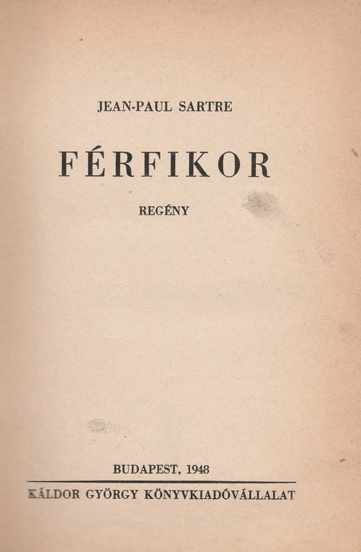 Férfikor - Oskola Antikvárium