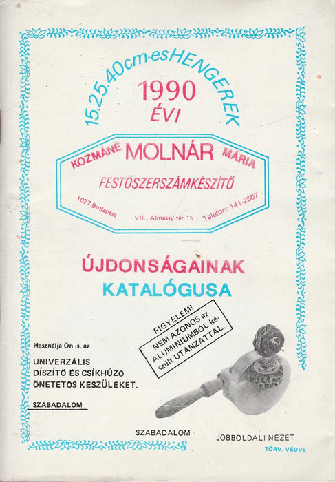 Festőszerszám katalógus - 1990. - Oskola Antikvárium
