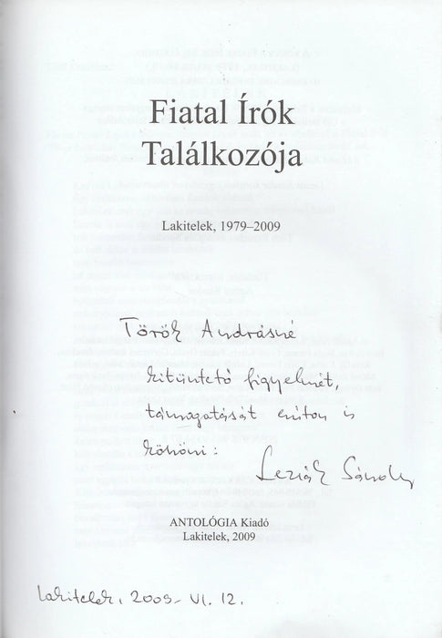 Fiatal írók találkozója - Oskola Antikvárium