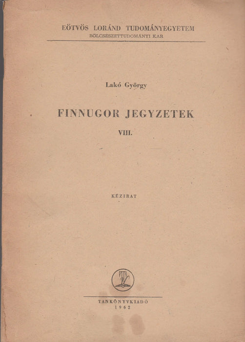 Finnugor jegyzetek VIII. - Oskola Antikvárium