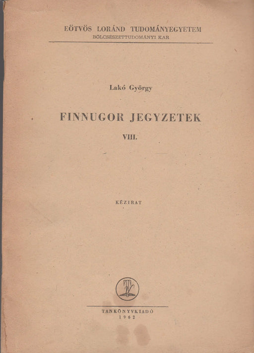 Finnugor jegyzetek VIII. - Oskola Antikvárium