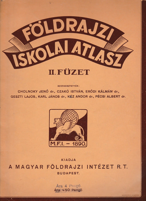 Földrajzi iskolai atlasz II. - Oskola Antikvárium