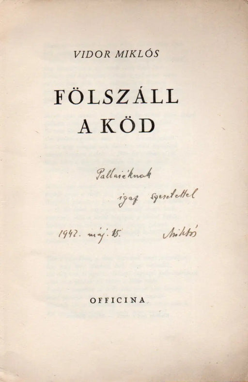 Fölszáll a köd - Oskola Antikvárium