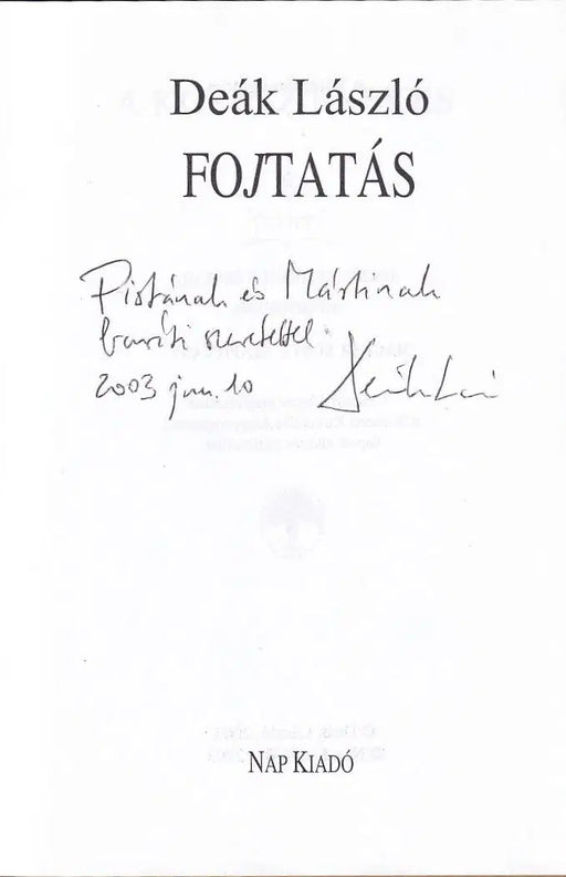 Fojtatás - Oskola Antikvárium