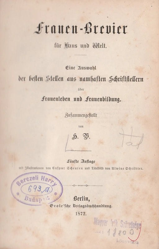 Frauen - Brevier - Oskola Antikvárium
