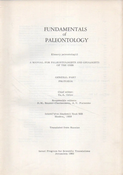 Fundamentals of Paleontology - Oskola Antikvárium