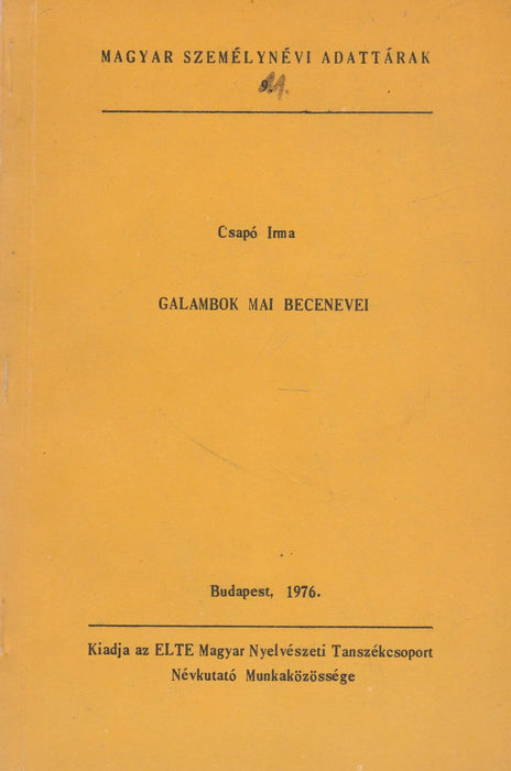 Galambok mai becenevei - Oskola Antikvárium