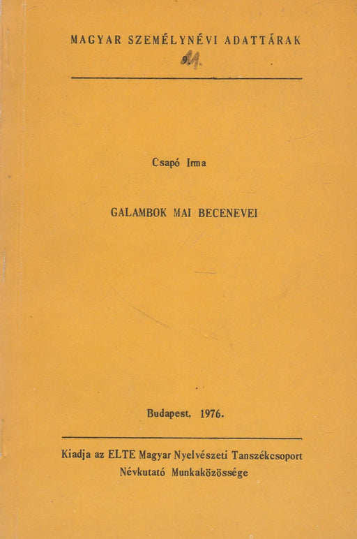 Galambok mai becenevei - Oskola Antikvárium