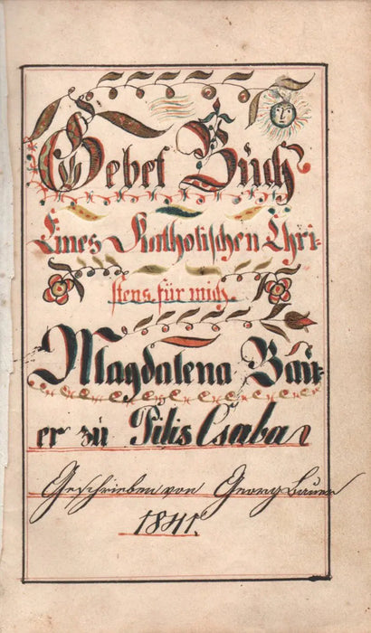 Gebetbuch - Kézzel írt imakönyv - Oskola Antikvárium