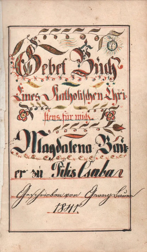 Gebetbuch - Kézzel írt imakönyv - Oskola Antikvárium