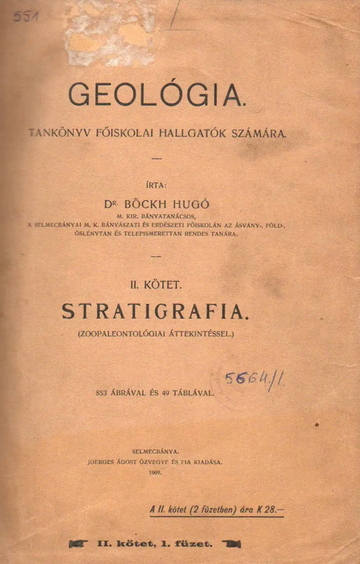 Geológia II. Stratigrafia 1 - 2. - Oskola Antikvárium