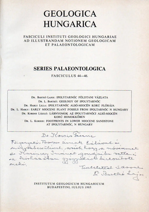 Geologica Hungarica - Series Palaeontologica 44 - 46. - Oskola Antikvárium