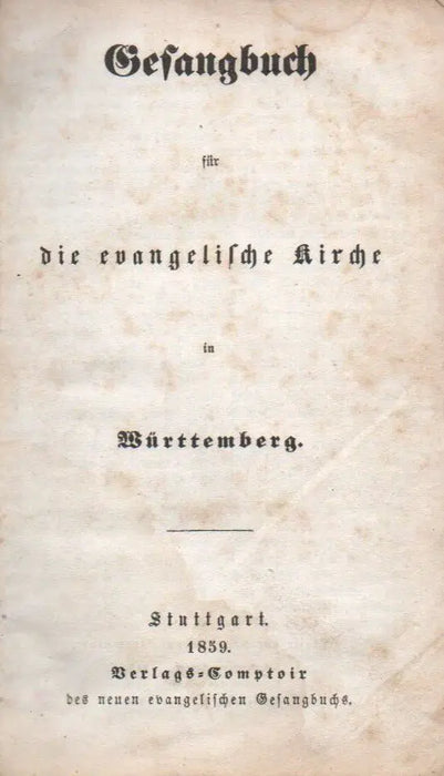 Gesangbuch für die evangelische Kirche in Württemberg - Oskola Antikvárium