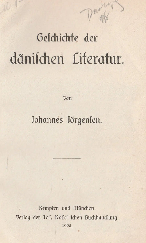 Geschichte der dänischen Literatur - Oskola Antikvárium