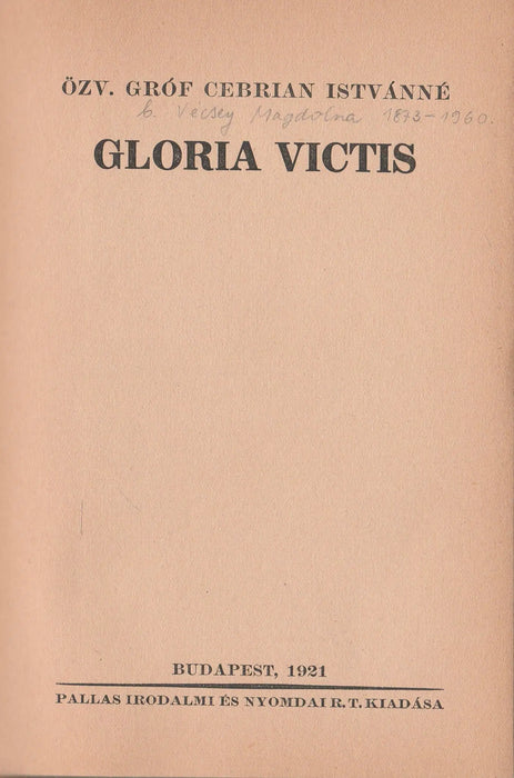 Gloria Victis - Oskola Antikvárium