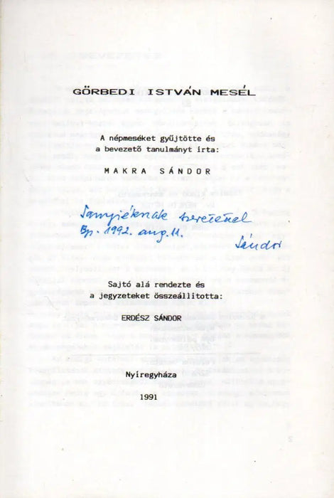 Görbedi István mesél - Oskola Antikvárium