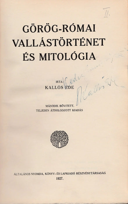 Görög - római vallástörténet és mitológia - Oskola Antikvárium