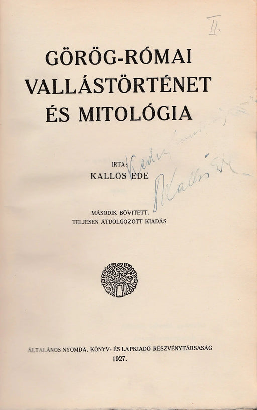 Görög - római vallástörténet és mitológia - Oskola Antikvárium