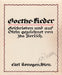 Goethe - Lieder - Oskola Antikvárium